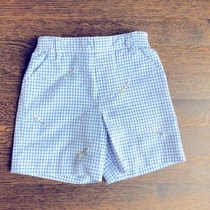 EUC Gingham Florence Eiseman shorts w/ baseball embroidery 4T